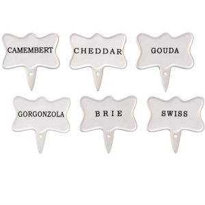 Hamptons 6 Piece Earthenware Cheese Marker Serving Set